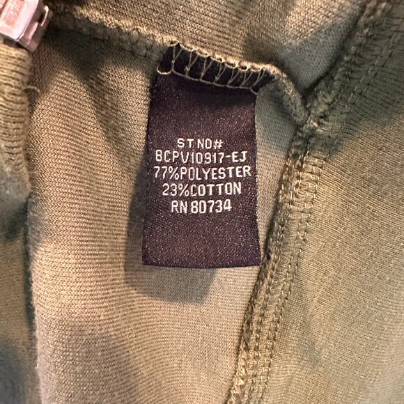 BCBGMaxazria Velour Green Floral Bird Embroidery Zip Up Jacket Petite Large - Picture 8 of 8